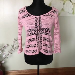 Pink Knitted/Crocheted Top